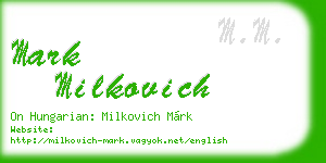 mark milkovich business card