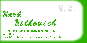 mark milkovich business card